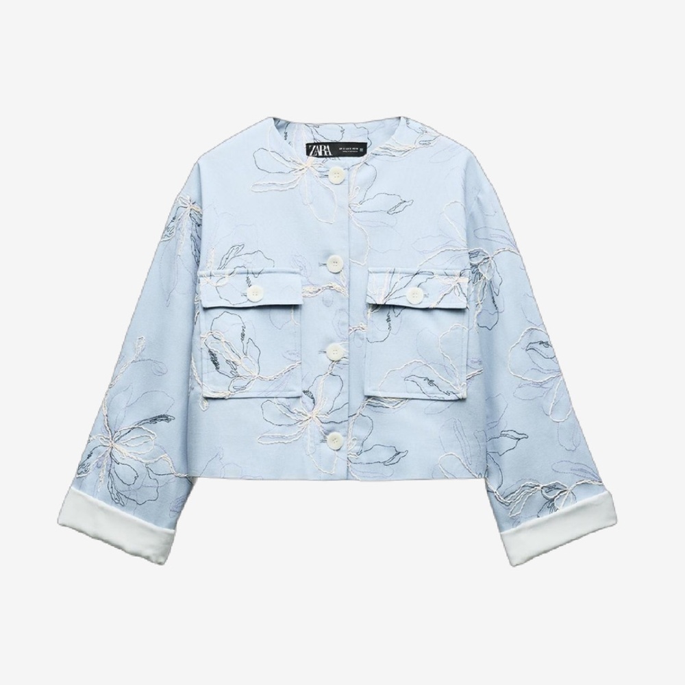 Embroidered blue jacket
